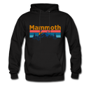 Mammoth, California Hoodie - Retro Mountain & Birds Mammoth Hooded Sweatshirt - black
