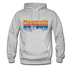 Mammoth, California Hoodie - Retro Mountain & Birds Mammoth Hooded Sweatshirt - heather gray