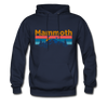 Mammoth, California Hoodie - Retro Mountain & Birds Mammoth Hooded Sweatshirt - navy
