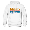 Moab, Utah Hoodie - Retro Mountain & Birds Moab Hooded Sweatshirt - white