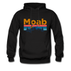 Moab, Utah Hoodie - Retro Mountain & Birds Moab Hooded Sweatshirt - black