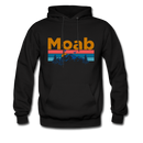 Moab, Utah Hoodie - Retro Mountain & Birds Moab Hooded Sweatshirt - black