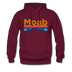 Moab, Utah Hoodie - Retro Mountain & Birds Moab Hooded Sweatshirt - burgundy