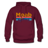 Moab, Utah Hoodie - Retro Mountain & Birds Moab Hooded Sweatshirt - burgundy