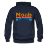 Moab, Utah Hoodie - Retro Mountain & Birds Moab Hooded Sweatshirt - navy