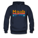 Moab, Utah Hoodie - Retro Mountain & Birds Moab Hooded Sweatshirt - navy