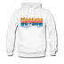 Montana Hoodie - Retro Mountain & Birds Montana Hooded Sweatshirt - white