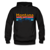 Montana Hoodie - Retro Mountain & Birds Montana Hooded Sweatshirt - black
