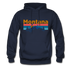 Montana Hoodie - Retro Mountain & Birds Montana Hooded Sweatshirt - navy