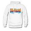 Mt Hood, Oregon Hoodie - Retro Mountain & Birds Mt Hood Hooded Sweatshirt - white