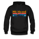 Mt Hood, Oregon Hoodie - Retro Mountain & Birds Mt Hood Hooded Sweatshirt - black