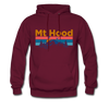 Mt Hood, Oregon Hoodie - Retro Mountain & Birds Mt Hood Hooded Sweatshirt - burgundy