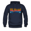 Mt Hood, Oregon Hoodie - Retro Mountain & Birds Mt Hood Hooded Sweatshirt - navy