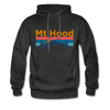 Mt Hood, Oregon Hoodie - Retro Mountain & Birds Mt Hood Hooded Sweatshirt - charcoal gray