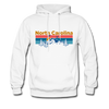 North Carolina Hoodie - Retro Mountain & Birds North Carolina Hooded Sweatshirt - white