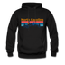 North Carolina Hoodie - Retro Mountain & Birds North Carolina Hooded Sweatshirt - black