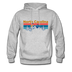 North Carolina Hoodie - Retro Mountain & Birds North Carolina Hooded Sweatshirt - heather gray
