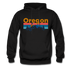 Oregon Hoodie - Retro Mountain & Birds Oregon Hooded Sweatshirt - black