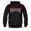 Oregon Hoodie - Retro Mountain & Birds Oregon Hooded Sweatshirt