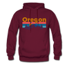 Oregon Hoodie - Retro Mountain & Birds Oregon Hooded Sweatshirt