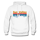 Sun Valley, Idaho Hoodie - Retro Mountain & Birds Sun Valley Hooded Sweatshirt - white