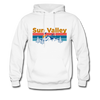 Sun Valley, Idaho Hoodie - Retro Mountain & Birds Sun Valley Hooded Sweatshirt - white