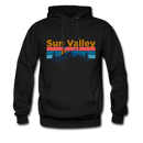 Sun Valley, Idaho Hoodie - Retro Mountain & Birds Sun Valley Hooded Sweatshirt - black