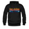 Sun Valley, Idaho Hoodie - Retro Mountain & Birds Sun Valley Hooded Sweatshirt - black