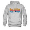 Sun Valley, Idaho Hoodie - Retro Mountain & Birds Sun Valley Hooded Sweatshirt - heather gray