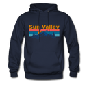 Sun Valley, Idaho Hoodie - Retro Mountain & Birds Sun Valley Hooded Sweatshirt - navy