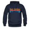 Sun Valley, Idaho Hoodie - Retro Mountain & Birds Sun Valley Hooded Sweatshirt - navy