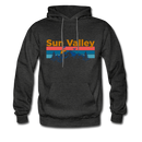 Sun Valley, Idaho Hoodie - Retro Mountain & Birds Sun Valley Hooded Sweatshirt - charcoal gray