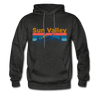 Sun Valley, Idaho Hoodie - Retro Mountain & Birds Sun Valley Hooded Sweatshirt - charcoal gray