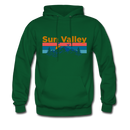 Sun Valley, Idaho Hoodie - Retro Mountain & Birds Sun Valley Hooded Sweatshirt - forest green