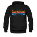 Steamboat, Colorado Hoodie - Retro Mountain & Birds Steamboat Hooded Sweatshirt - black