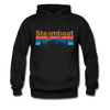 Steamboat, Colorado Hoodie - Retro Mountain & Birds Steamboat Hooded Sweatshirt - black