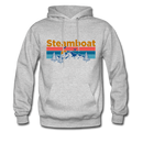 Steamboat, Colorado Hoodie - Retro Mountain & Birds Steamboat Hooded Sweatshirt - heather gray