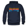 Steamboat, Colorado Hoodie - Retro Mountain & Birds Steamboat Hooded Sweatshirt - navy