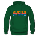 Steamboat, Colorado Hoodie - Retro Mountain & Birds Steamboat Hooded Sweatshirt - forest green