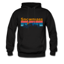 Snowmass, Colorado Hoodie - Retro Mountain & Birds Snowmass Hooded Sweatshirt - black