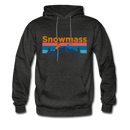 Snowmass, Colorado Hoodie - Retro Mountain & Birds Snowmass Hooded Sweatshirt - charcoal gray