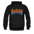 Salida, Colorado Hoodie - Retro Mountain & Birds Salida Hooded Sweatshirt - black