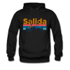 Salida, Colorado Hoodie - Retro Mountain & Birds Salida Hooded Sweatshirt - black