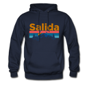 Salida, Colorado Hoodie - Retro Mountain & Birds Salida Hooded Sweatshirt - navy