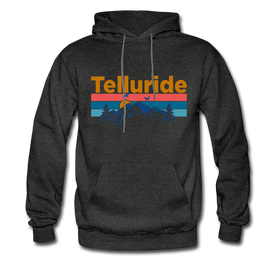 Telluride, Colorado Hoodie - Retro Mountain & Birds Telluride Hooded Sweatshirt