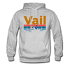 Vail, Colorado Hoodie - Retro Mountain & Birds Vail Hooded Sweatshirt - heather gray