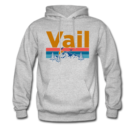 Vail, Colorado Hoodie - Retro Mountain & Birds Vail Hooded Sweatshirt