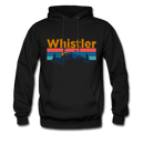 Whistler, Canada Hoodie - Retro Mountain & Birds Whistler Hooded Sweatshirt - black