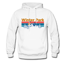 Winter Park, Colorado Hoodie - Retro Mountain & Birds Winter Park Hooded Sweatshirt - white
