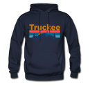 Truckee, California Hoodie - Retro Mountain & Birds Truckee Hooded Sweatshirt - navy